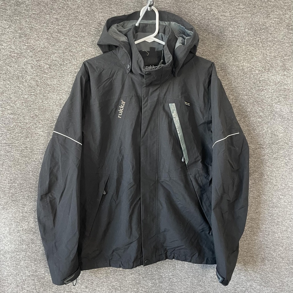 Rukka Jacket Mens EU 50 Medium Black Hooded GORE-TEX Performance Ski Shell